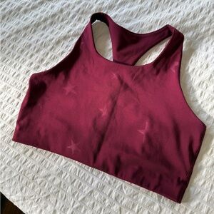 GapFit Burgundy Racerback Sports Bra with Stars